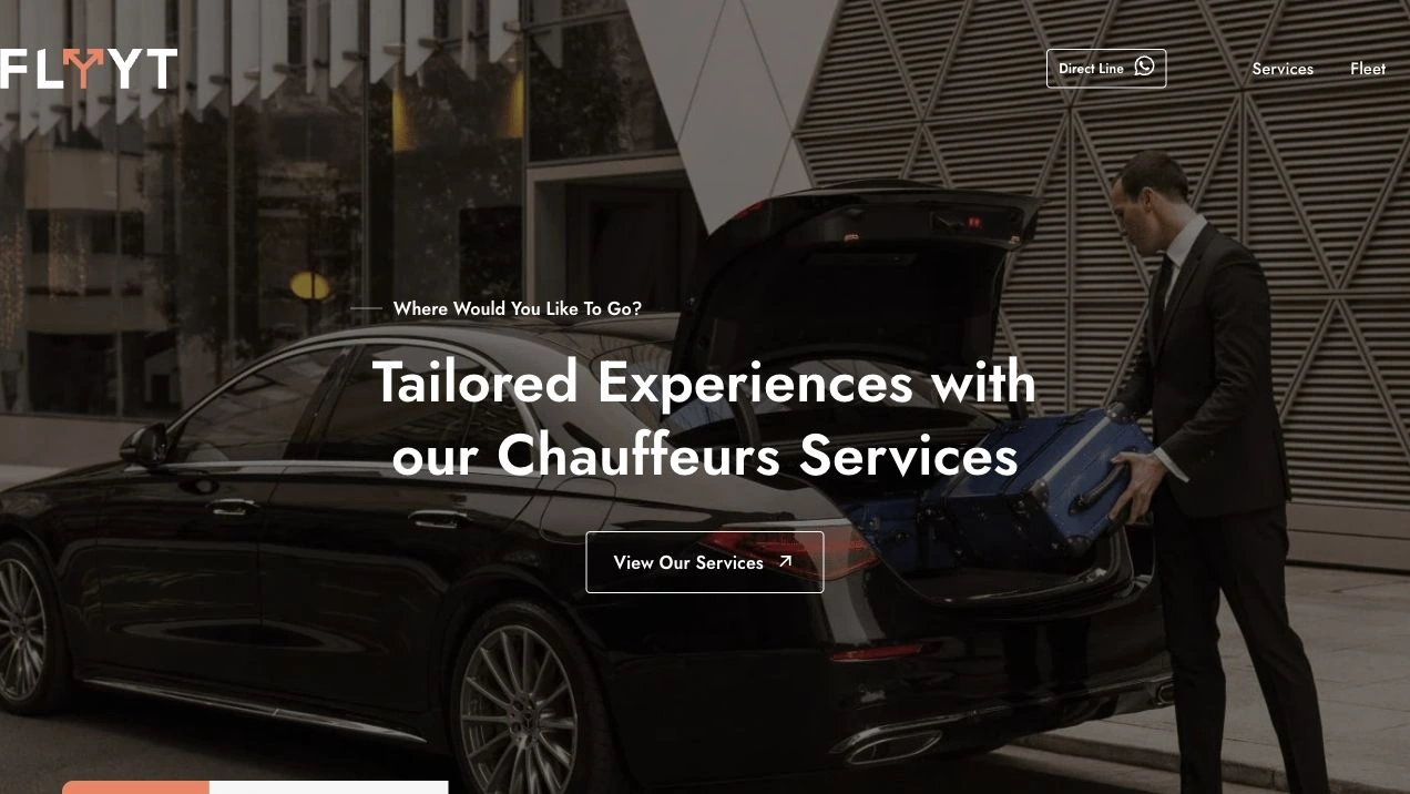 Flyyt: Website redesign and search optimization for a chauffeur service, with a separate event landing-page study.